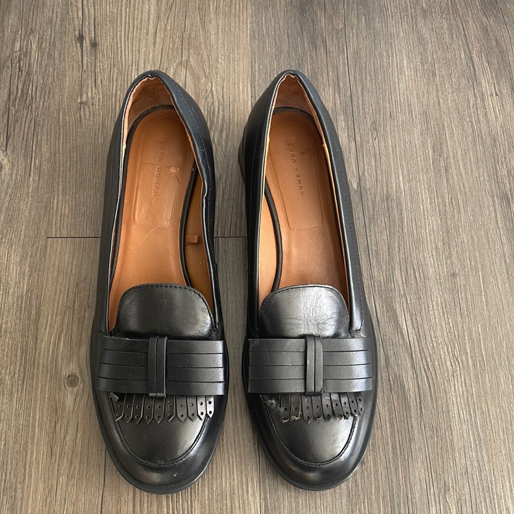 Zara Women Black Loafers